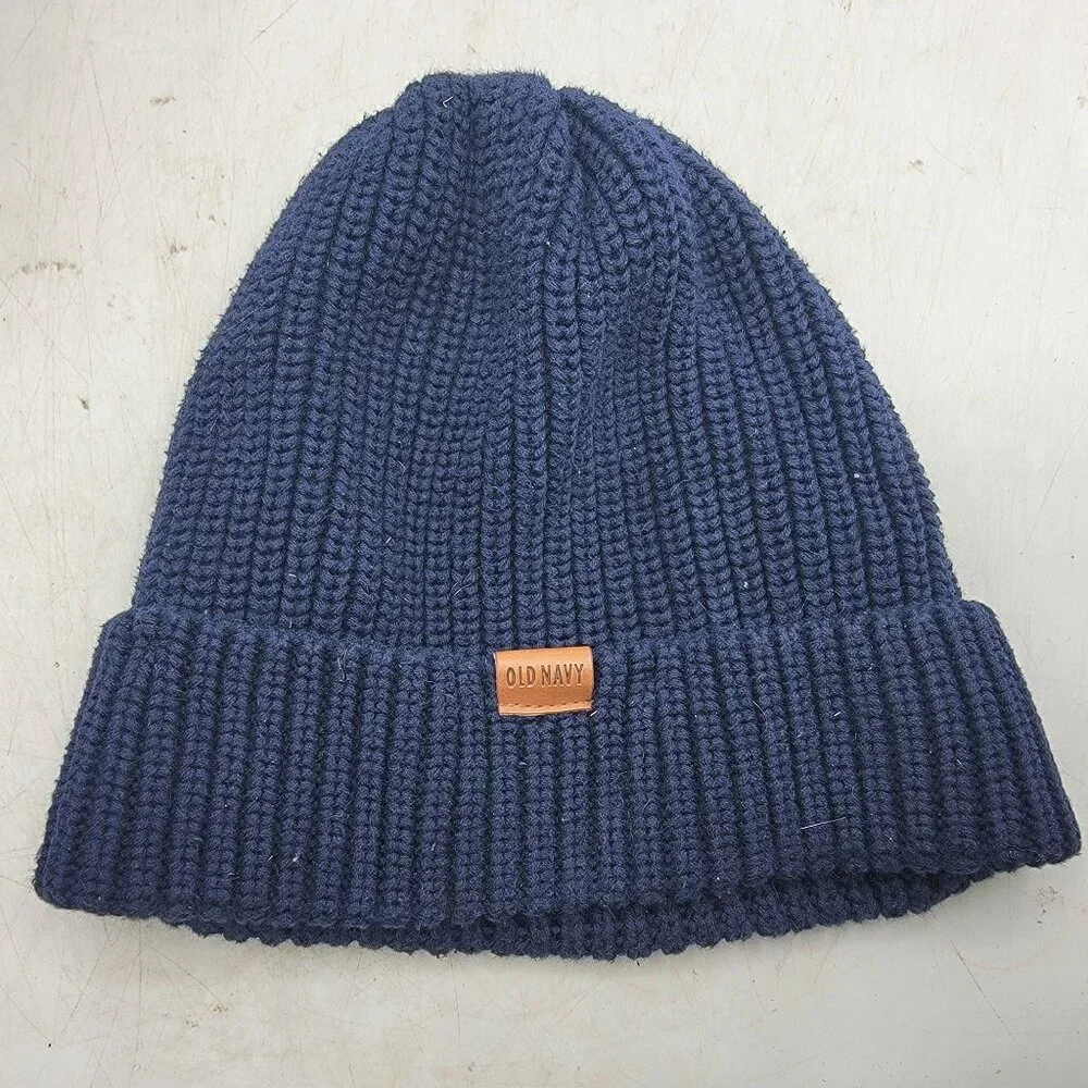 Old Navy Goodnight Nora Kids Blue Beanie Hat Winter Warm Casual Outdoors Cold